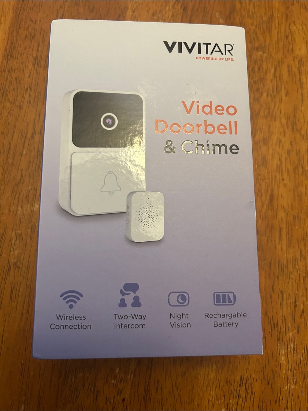 VIVITAR Video Doorbell & Chime - White with Black Camera Accent
